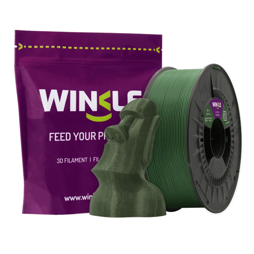 Winkle PLA HD Glitter Army Green Filament 1.75 mm 1 kg
