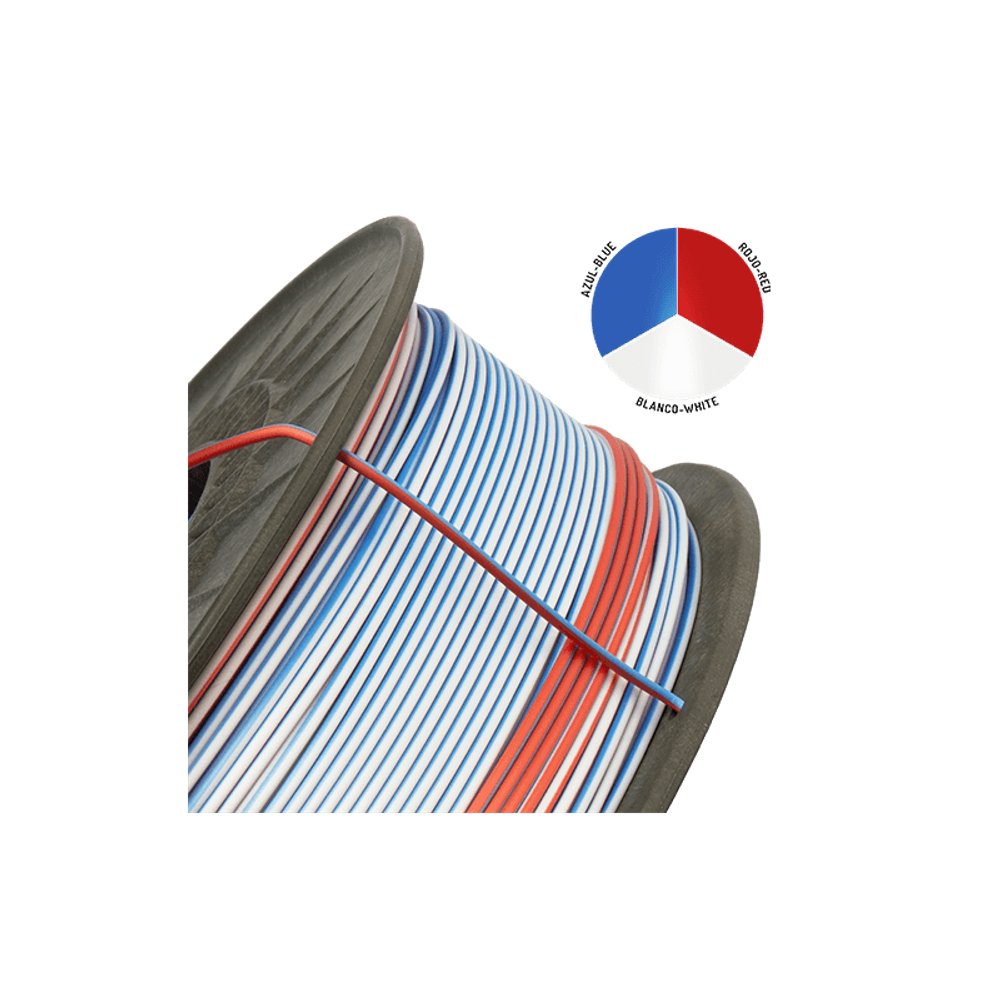 Winkle PLA Silk Tricolor Mavi-Beyaz-Kırmızı Filament 1.75 mm 1 kg