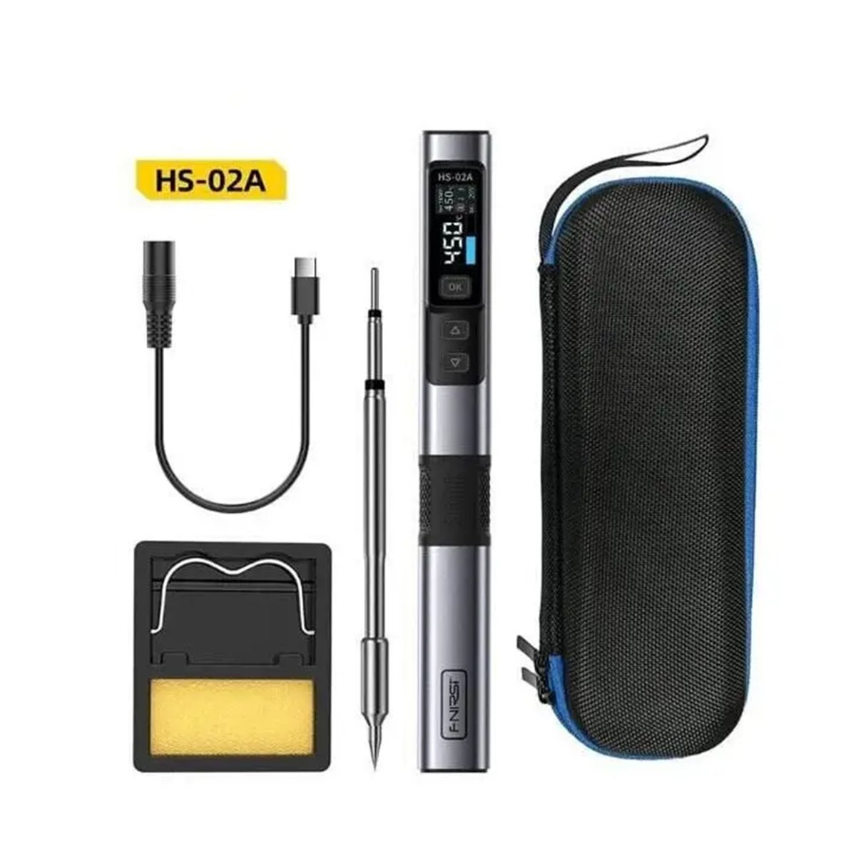 Fnirsi HS-02A Dijital Oled Ekranlı 100W Akıllı Type-c Akıllı Kalem Havya